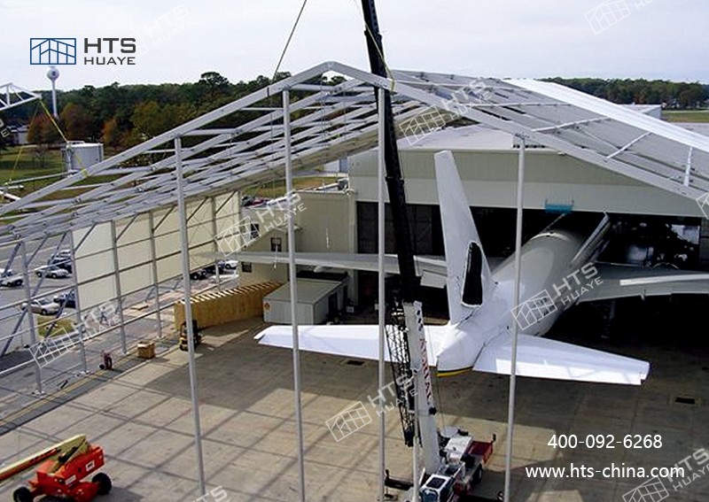 飛機機庫篷房可按需搭建合適規模的機庫,避免空間閑置 飛機機庫篷房可按需搭建合適規模的機庫,避免空間閑置